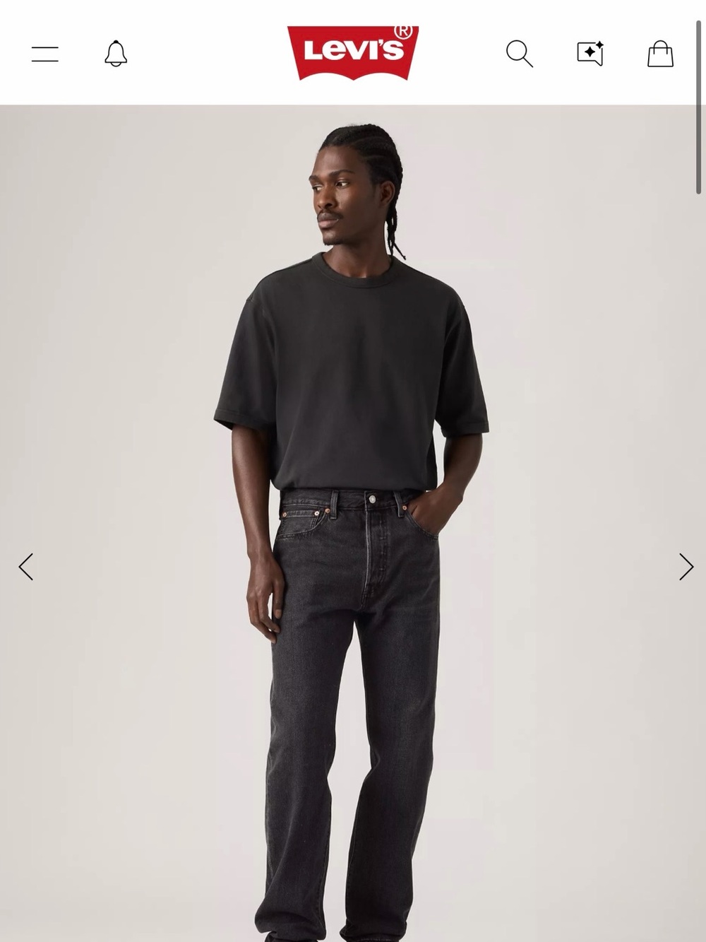 Levi's Men's Black Straight Jeans